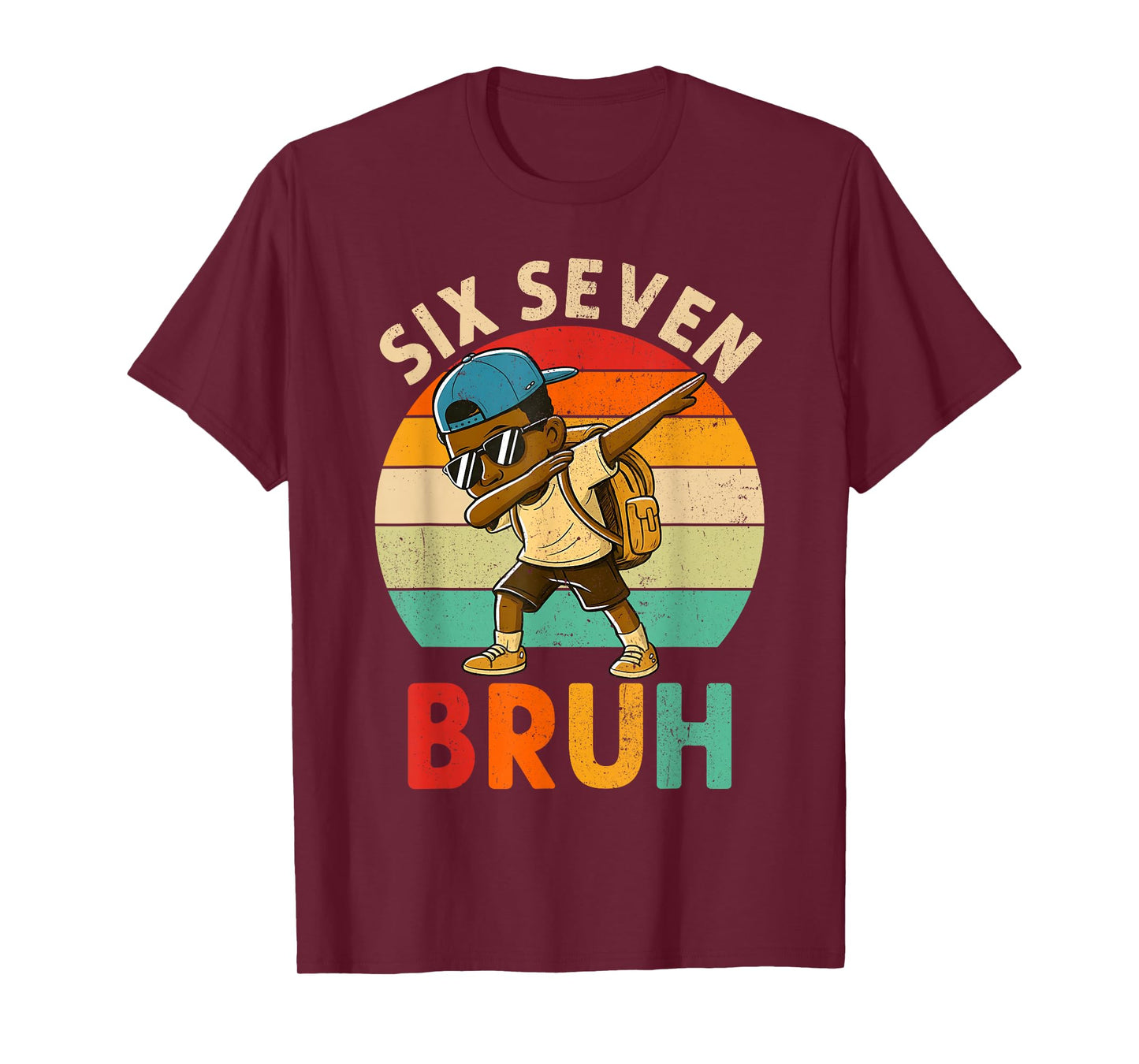 Funny 67 Meme 6 7 Slang Gen Z Six Seven Bruh Dabbing Boys T-Shirt