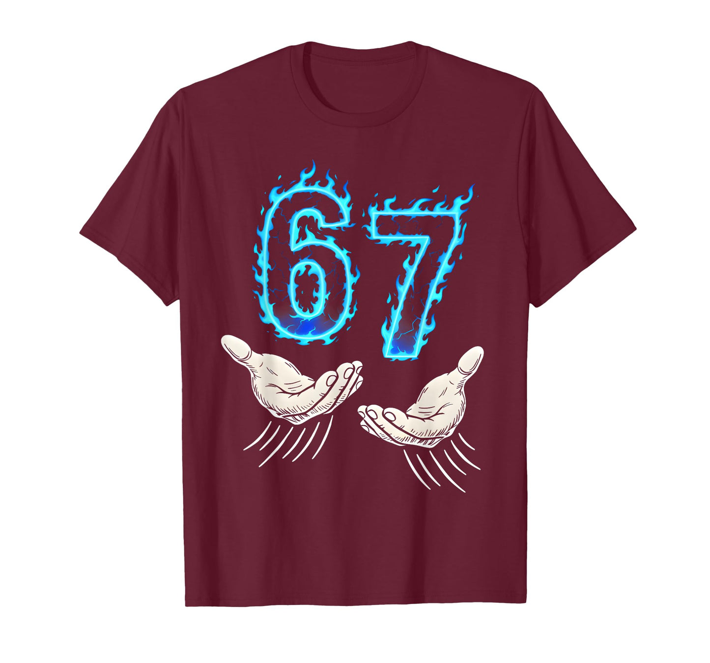 Six Seven 6 7 Meme Hand 67 T-Shirt