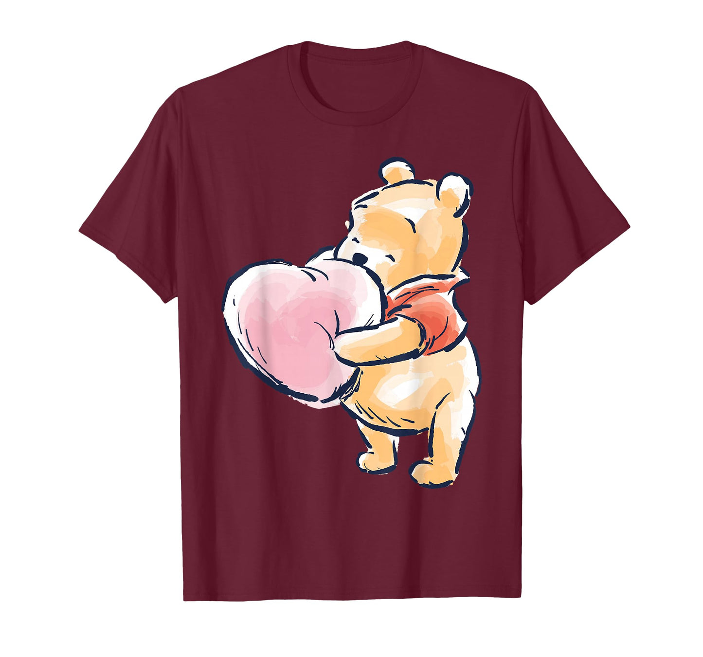Disney Winnie The Pooh Baby Pooh Hugging A Heart Water Color T-Shirt