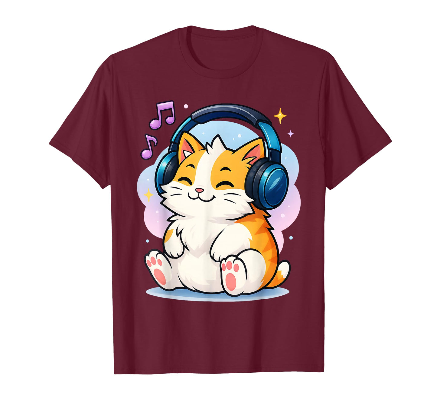 Cute Kawaii Cat Neko Funny Music Kitten Lover K-Pop Gift T-Shirt
