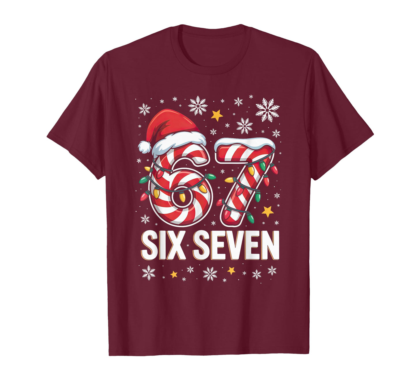 67 Christmas Kids Boys Girls Meme Xmas Fun Candy Cane T-Shirt