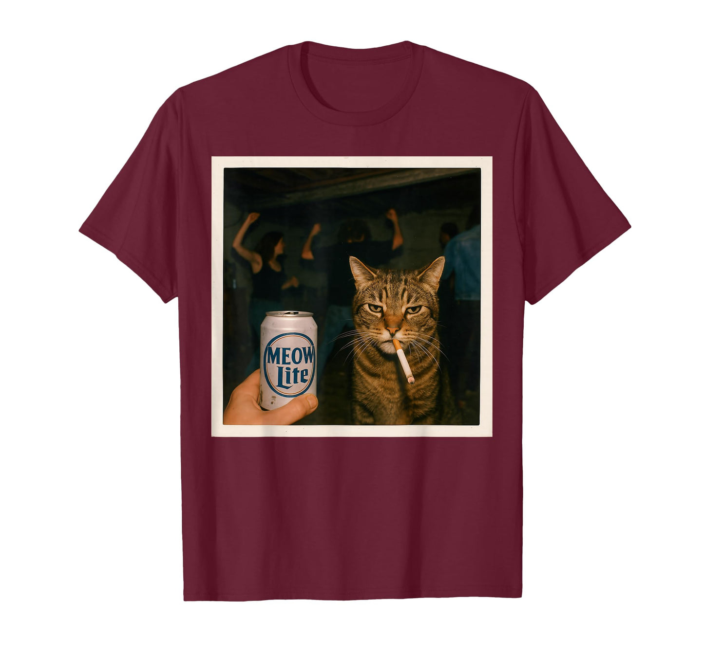 Meow Lite Party Cat Stupid Brainrot Humor Aesthetic T-Shirt