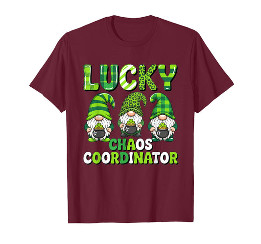 St Patrick's Day - Lucky Shamrock Leopard Gnomes Irish Women T-Shirt