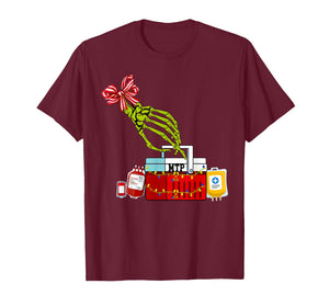 Bloodbank Skeleton Christmas Laboratory Transfusion Nurse T-Shirt