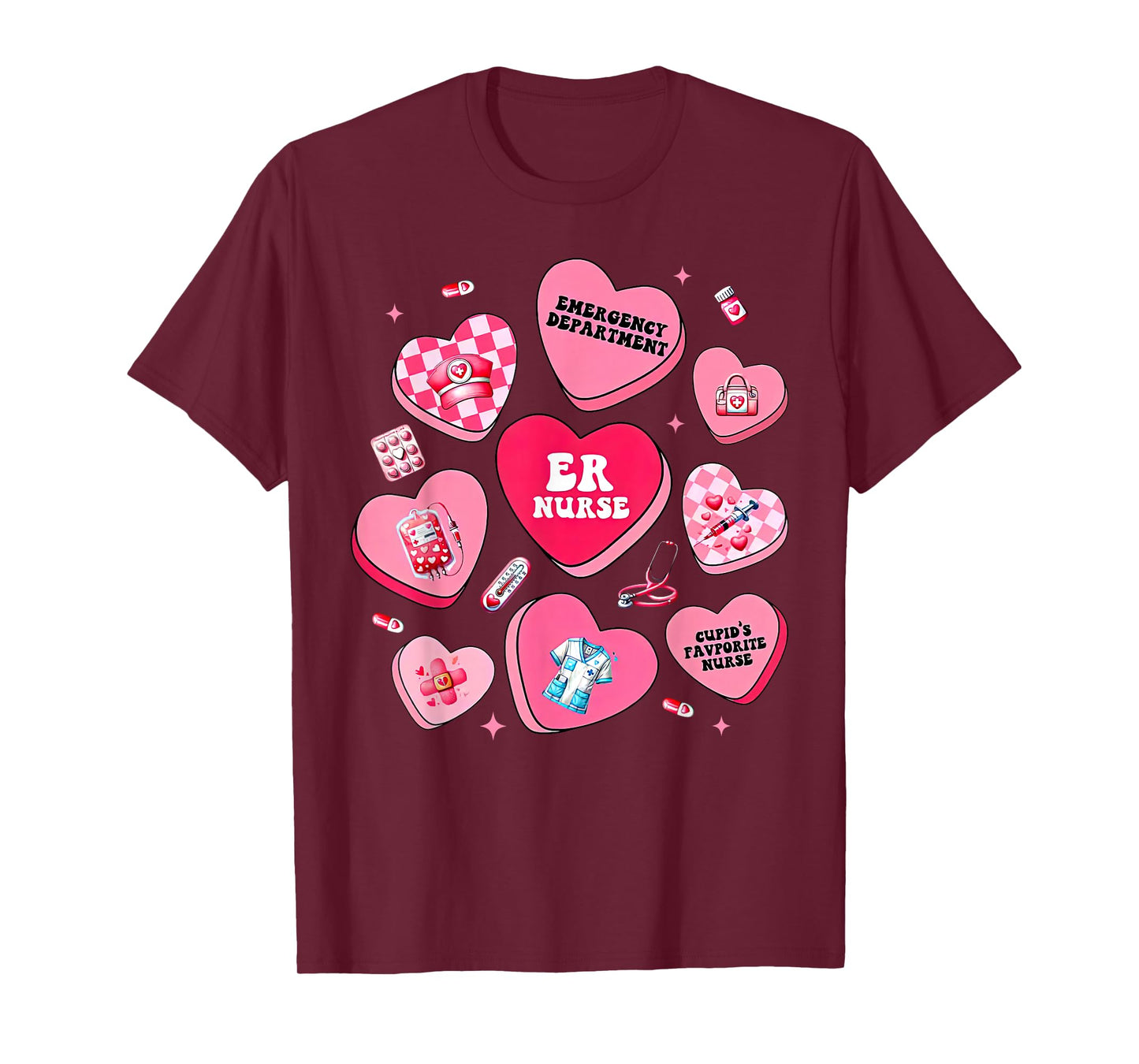 Emergency Department Candy Heart Valentine ER Emergency Room T-Shirt