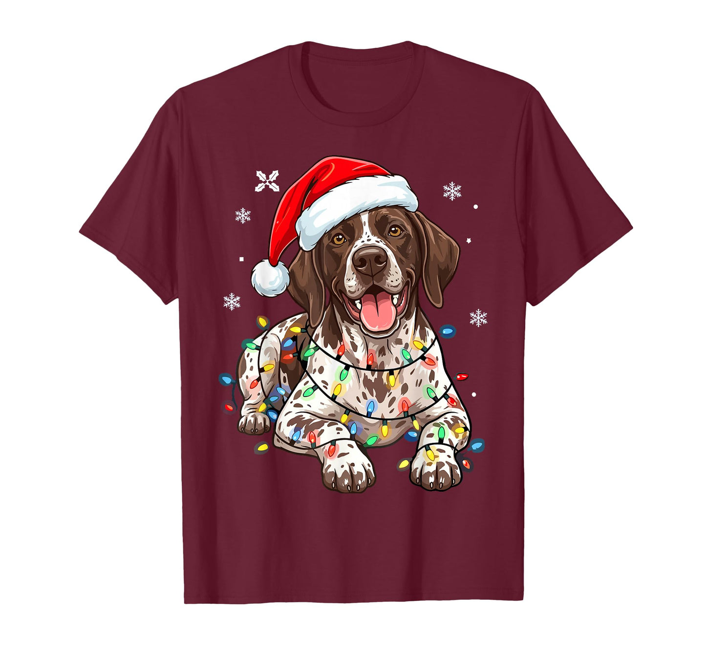 Christmas German Shorthaired Pointer Dog Lights Xmas T-Shirt