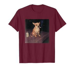 Funny Smoking Chihuahua Cigarette Beer Gen Z T-Shirt
