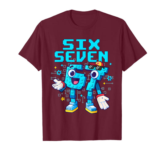 67 Six Seven 6-7 - Funny Italian Brainrot Kids Gaming Meme T-Shirt