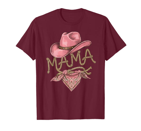 Mama Cowgirl Howdy Rodeo Western Birthday Party Mom Women T-Shirt