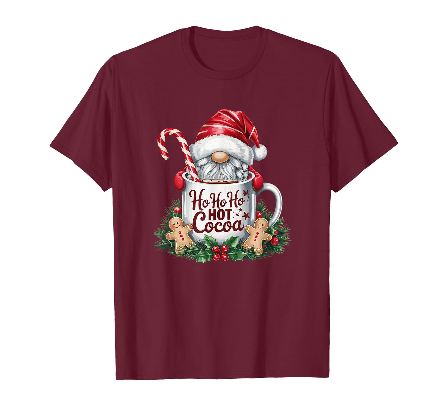 Ho Ho Hot Cocoa Gnome Christmas Mug Holiday Humor T-Shirt