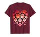 Hearts Cute Paw Valentine Dog and Happy Valentines Cat Lover T-Shirt