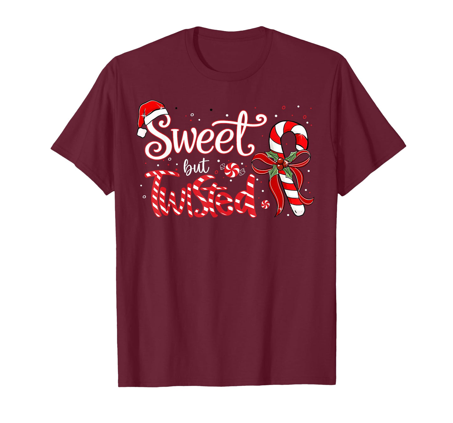 Sweet But Twisted Funny Christmas Candy Cane Xmas Holiday T-Shirt