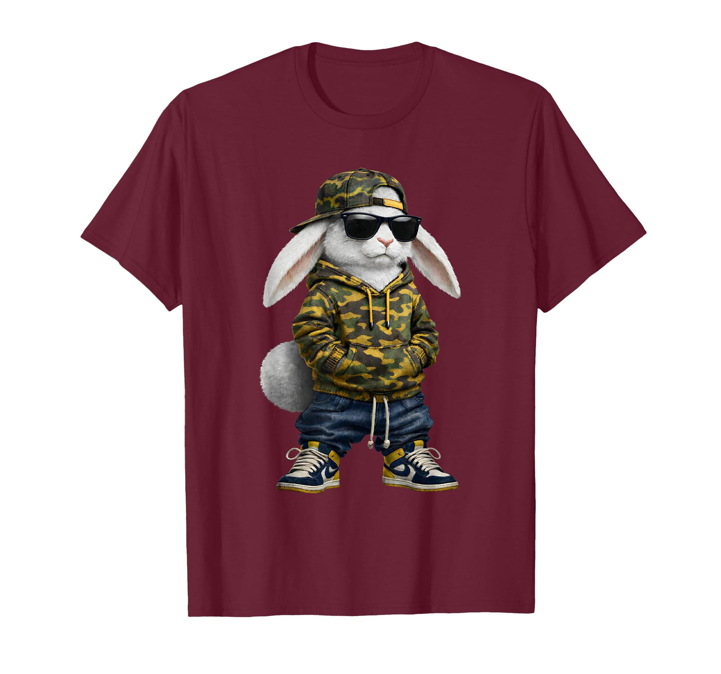 Funny Rabbit Hip Hop Bunny Camo Easter Men Boy Toddler Kid T-Shirt