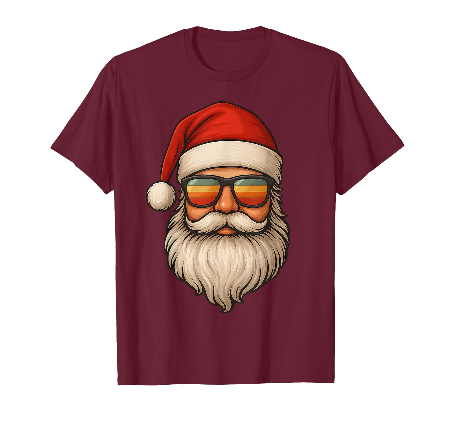 Retro Santa with Sunglasses Funny Christmas for Men Boys Dad T-Shirt