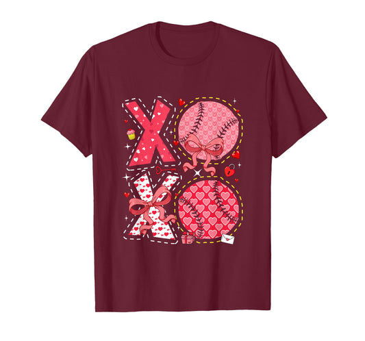 Pink Costume Softball Balls Bow Tie Hearts Valentine's Day T-Shirt