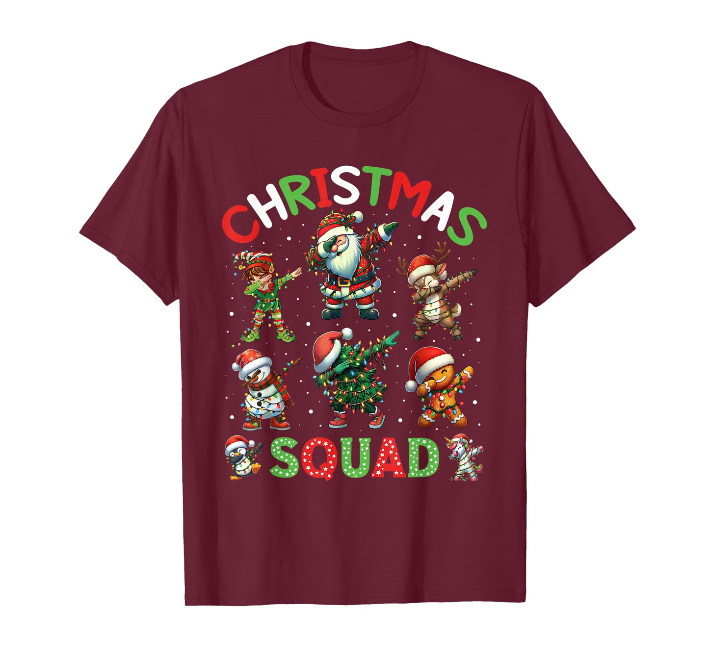 Christmas Squad Santa Dabbing Elf Family Matching Pajamas T-Shirt