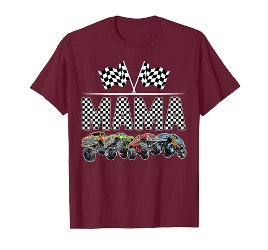 Mama Retro Monster Truck Family Birthday Matching T-Shirt