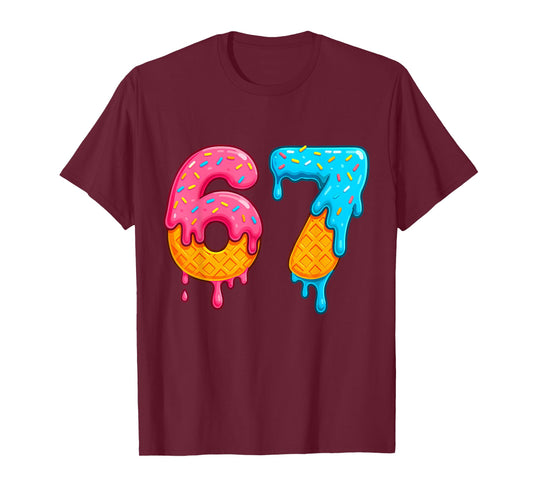 Mason 67 Ice Cream Drip Meme Six Seven Funny T-Shirt