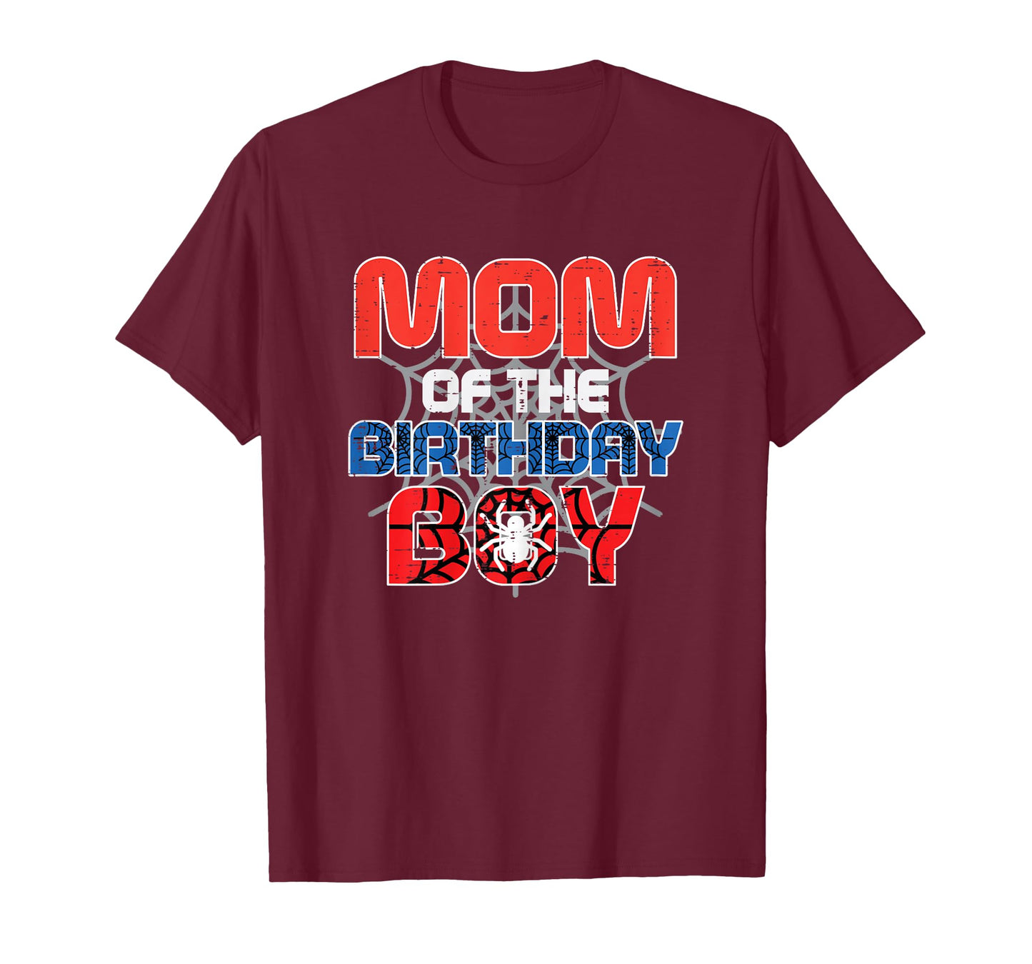 Mom of Birthday Boy Spider Bday Party Family Matching Women T-Shirt