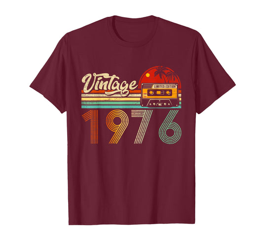 50 Year Old Vintage 1976 Cassette Tape 50th Birthday Gifts T-Shirt