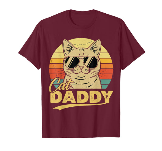 Cat Dad Shirt Vintage Retro Cat Lover Men T-Shirt