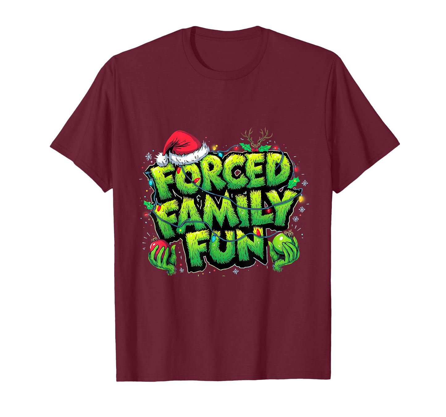 Forced Family Fun Funny Christmas Holiday Design T-Shirt
