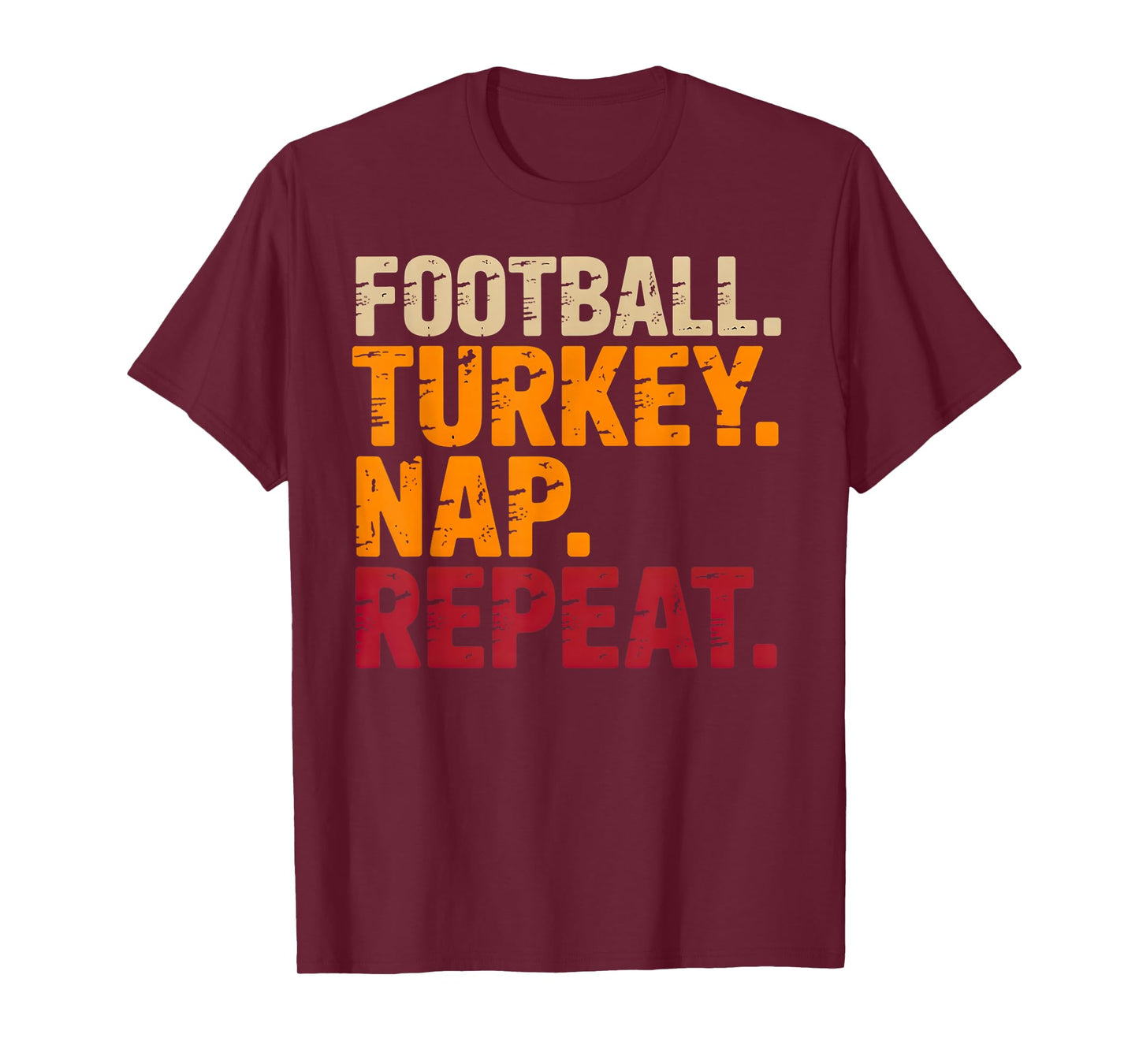 Football Turkey Nap Repeat Funny Thanksgiving Costume T-Shirt