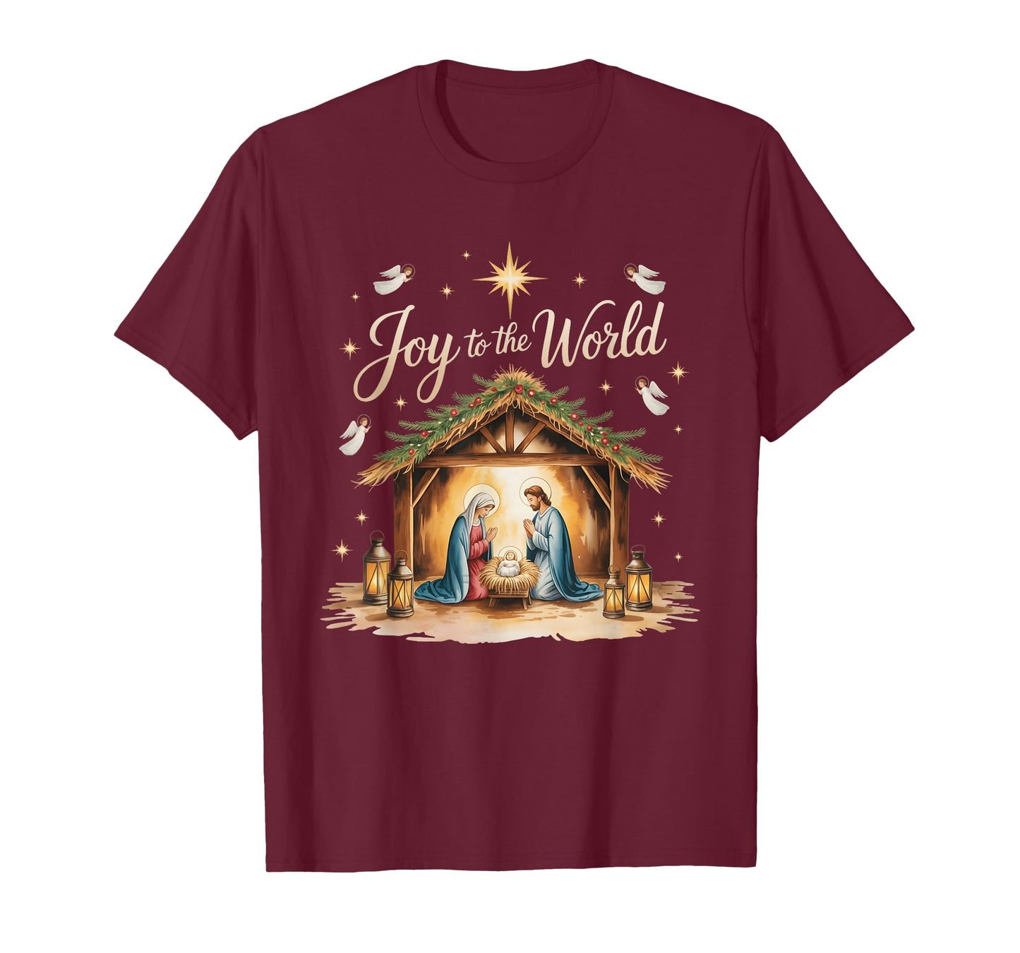 Christmas Nativity Christian Birth of Jesus Joy to The World T-Shirt