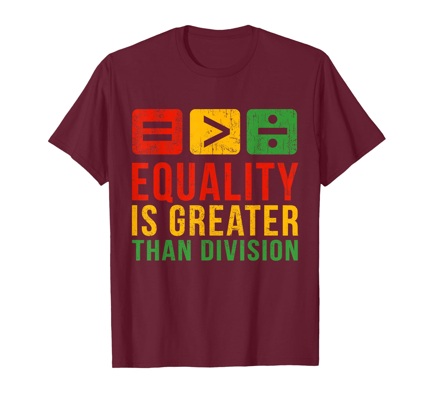 Black History Equality Greater Than Division Women Men Kids T-Shirt