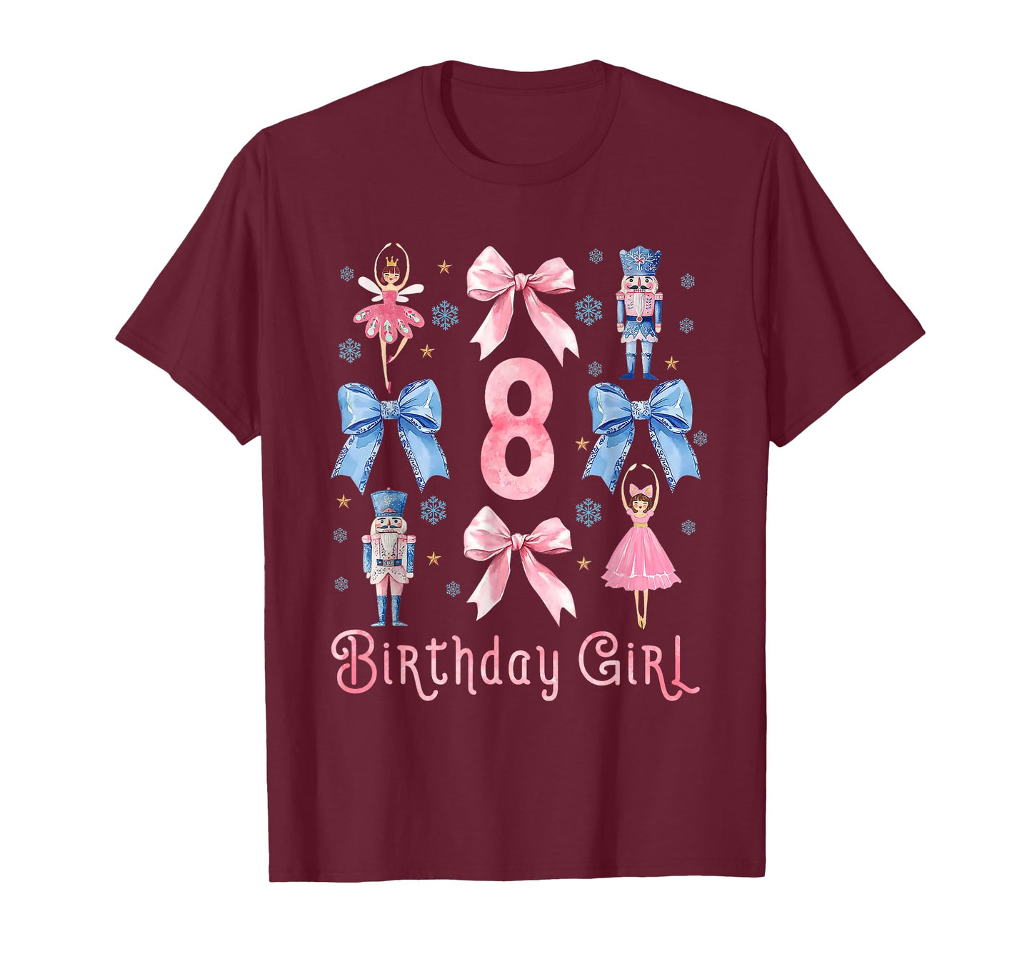 My 8th Birthday Coquette Bow 8 Years Old Nutcracker Ballet T-Shirt