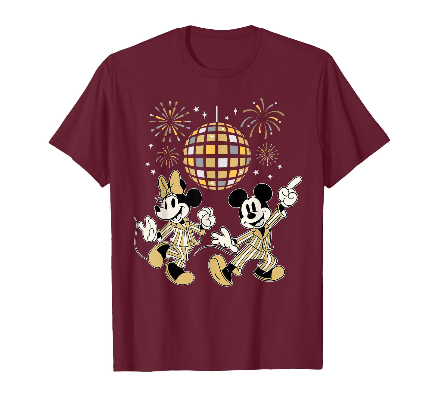 Disney Mickey & Minnie New Year's Eve Disco Pajama PJ Party T-Shirt