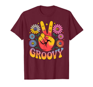 Groovy Peace Sign Hippie 80s 90s T-Shirt