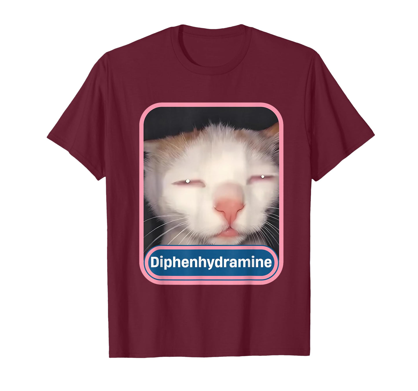 Diphenhydramine Silly Cat Y2K Funny Cat Meme Gen Z T-Shirt