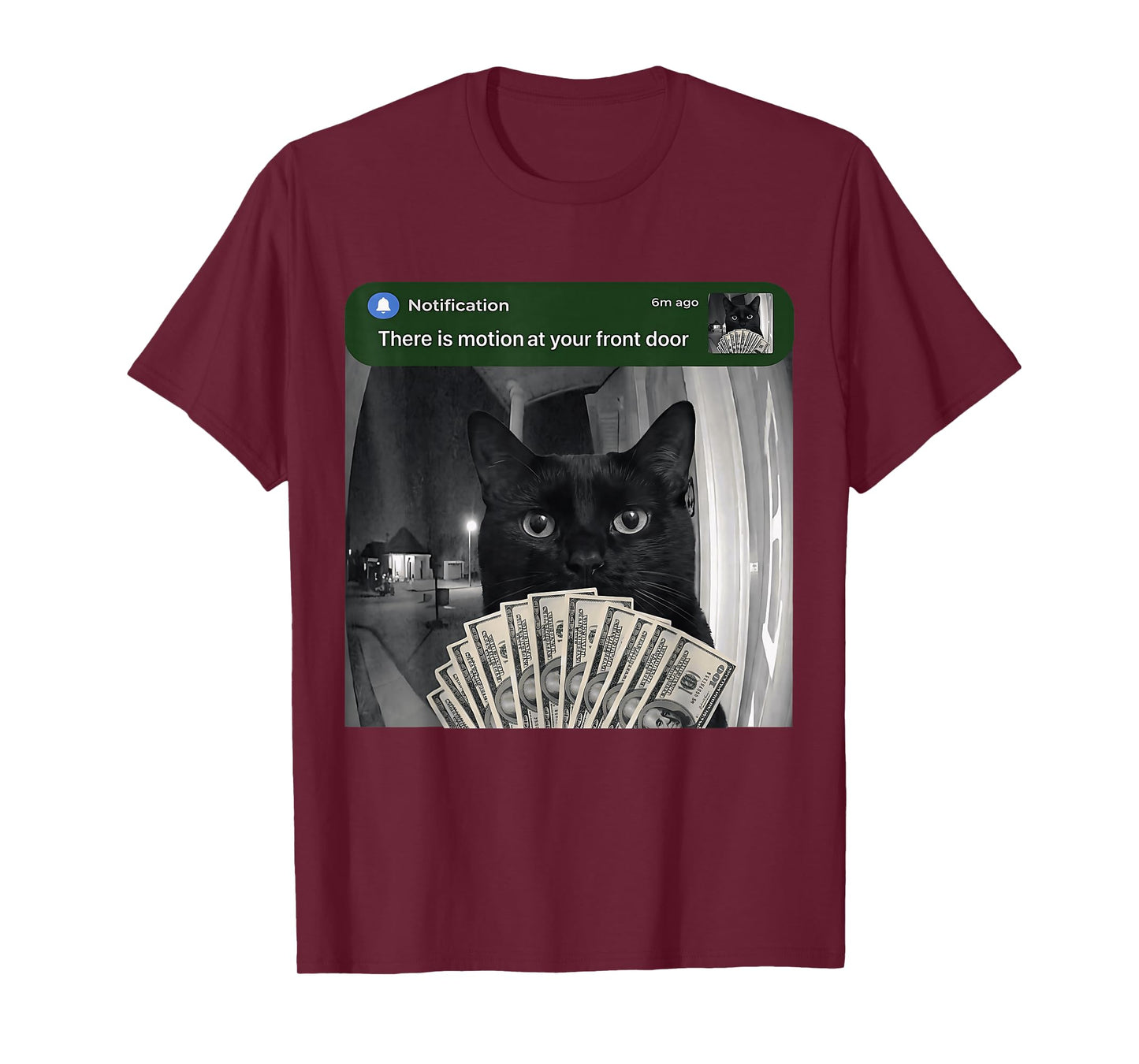There is Motion At Your Front Door Funny Cat Meme Humor T-Shirt