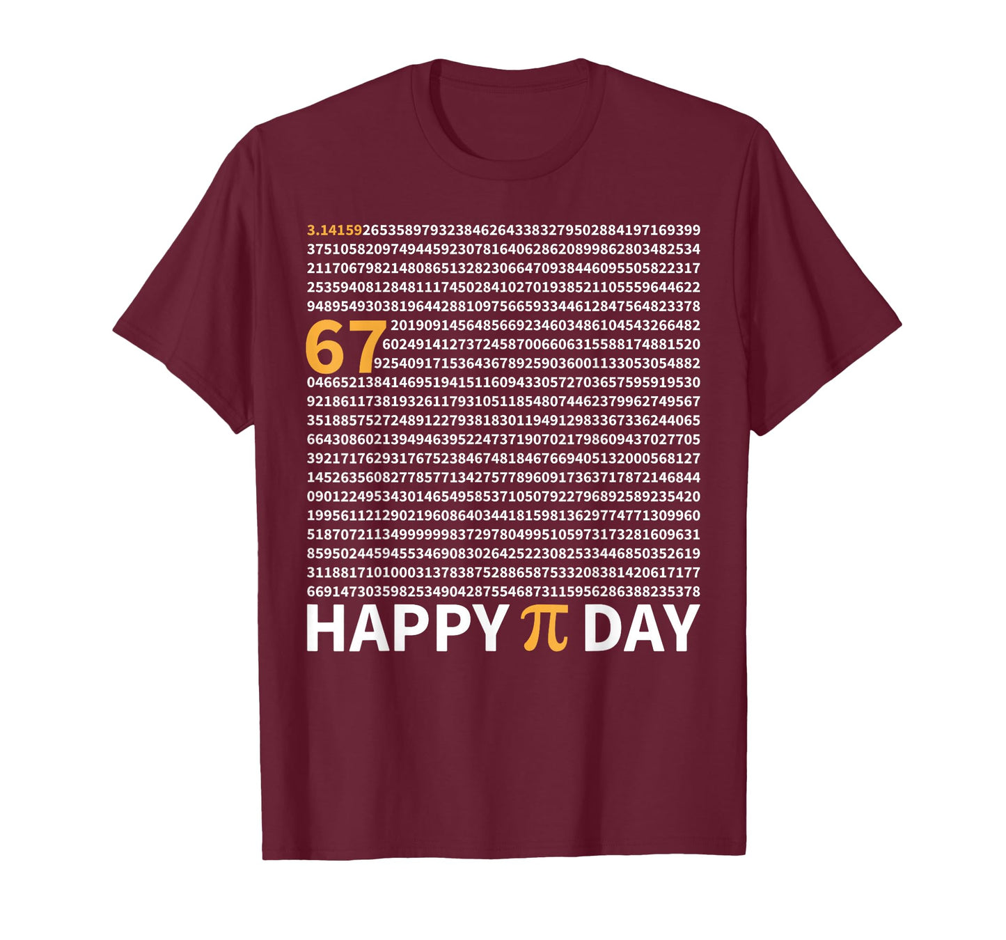 Happy Pi Day 3.14 Pi Shirt 6 7 Meme Six Seven for Students T-Shirt