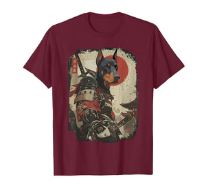 Samurai Doberman Dog Lover Vintage Mens Graphic T-Shirt