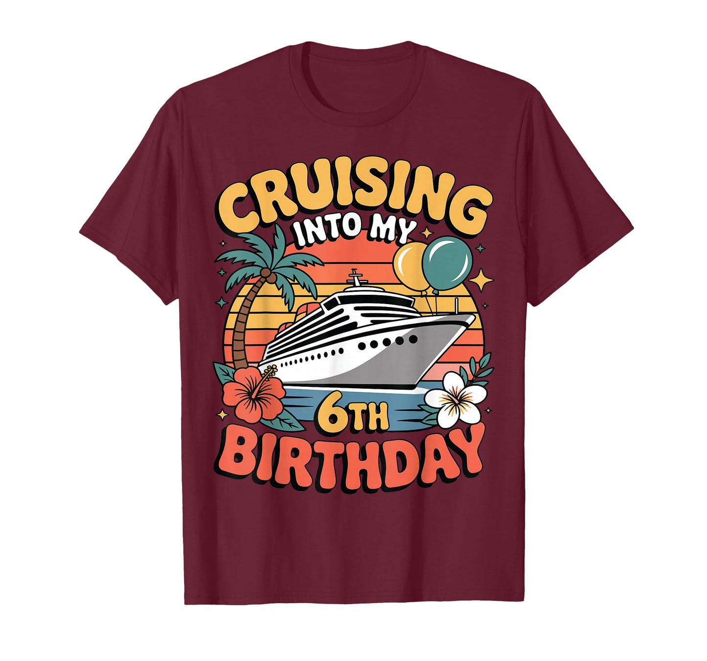 Cruising Into My 6th Birthday Trip Cruise Vacation Kids Boys T-Shirt
