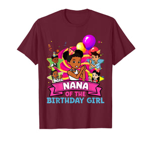 Nana of Birthday Girl Gracie Pink Doll Family Decorations T-Shirt