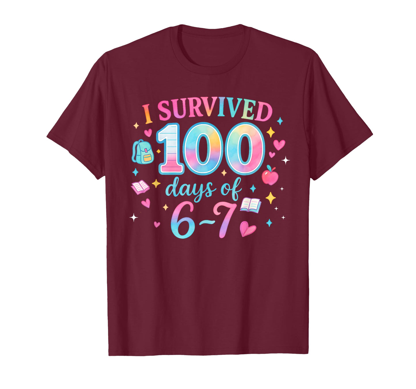 Funny 67 100th Day of School Teacher 100 Days 6 7 Meme 6-7 T-Shirt