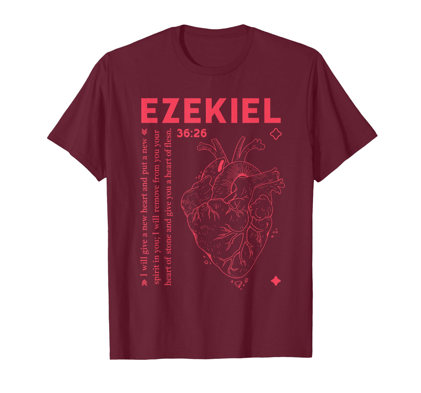 Vintage Ezekiel 36-26 Heart of Flesh Bible Verse Christian T-Shirt