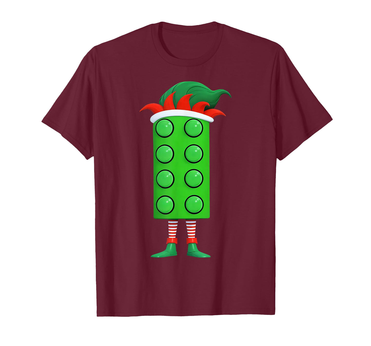 Christmas ELF Block Brick Building Xmas Master Builder Kids T-Shirt