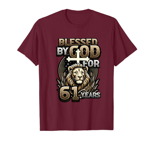 61st Birthday Christian Blessed by God for 61 Years T-Shirt