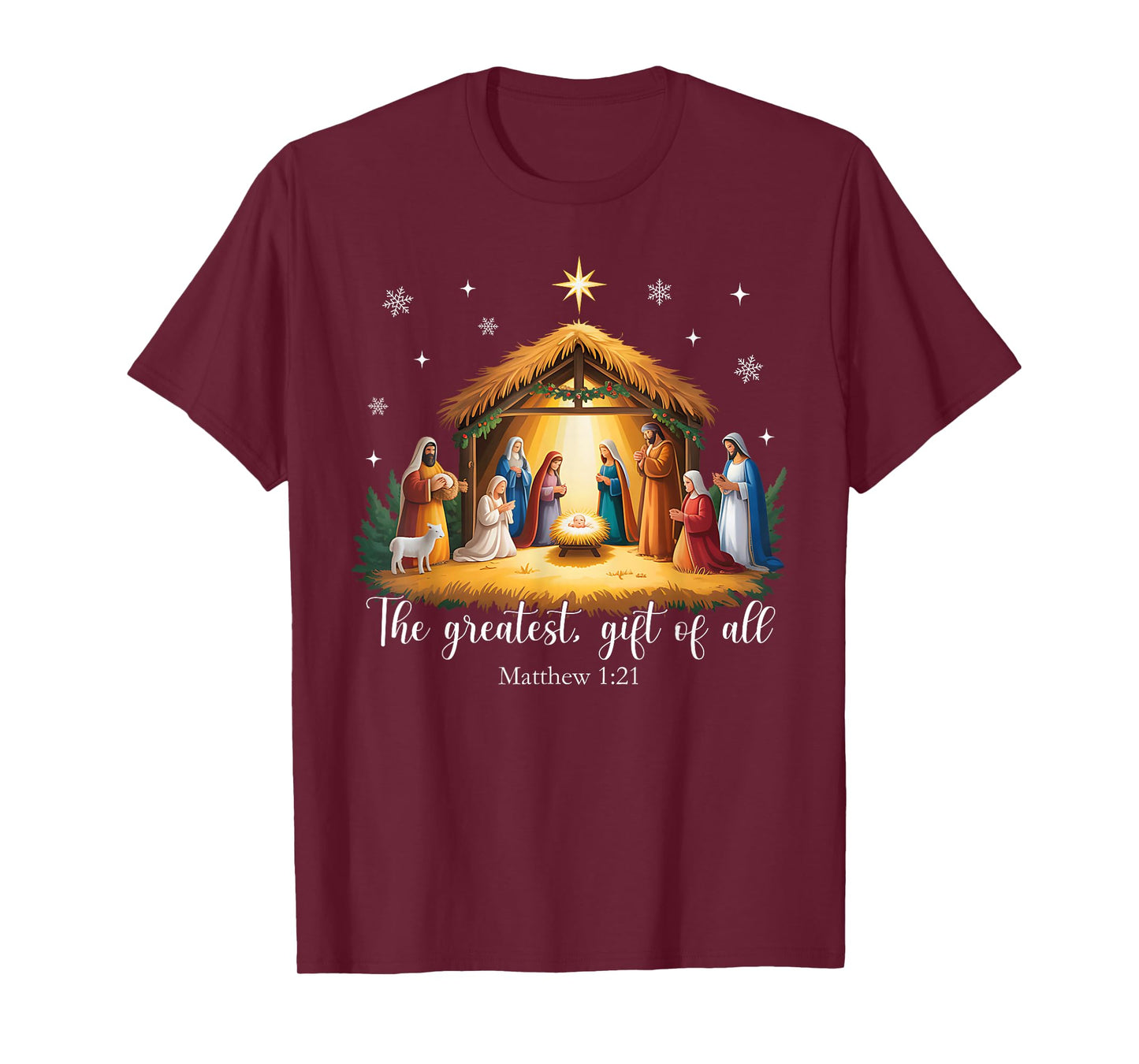 The Greatest Gift for All Christmas Nativity Jesus Christian T-Shirt