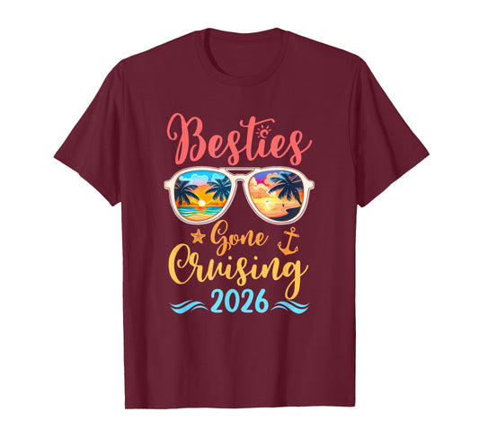 Funny Cruising Friends Squad 2026 Besties Gone Cruising T-Shirt
