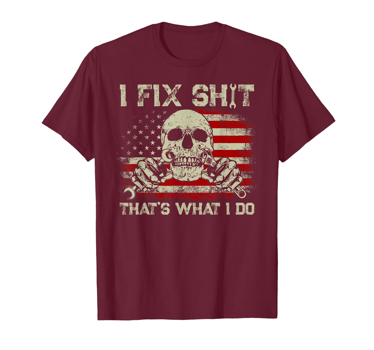 I Fix Shit That's What I Do Vintage Mechanic American Flag T-Shirt