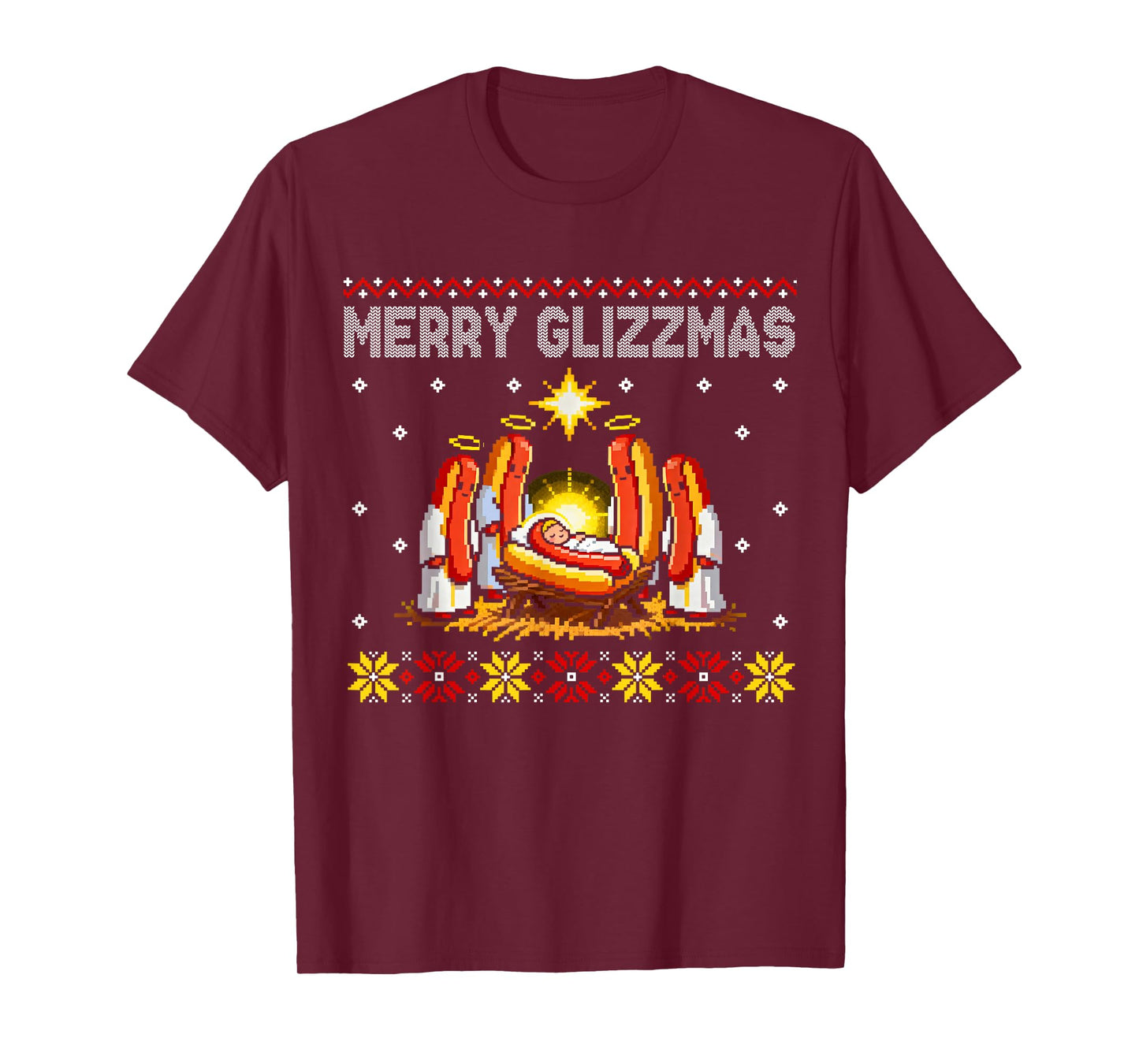 Merry Glizzmas Ugly Christmas Sweater Hot Dogs Xmas Family T-Shirt