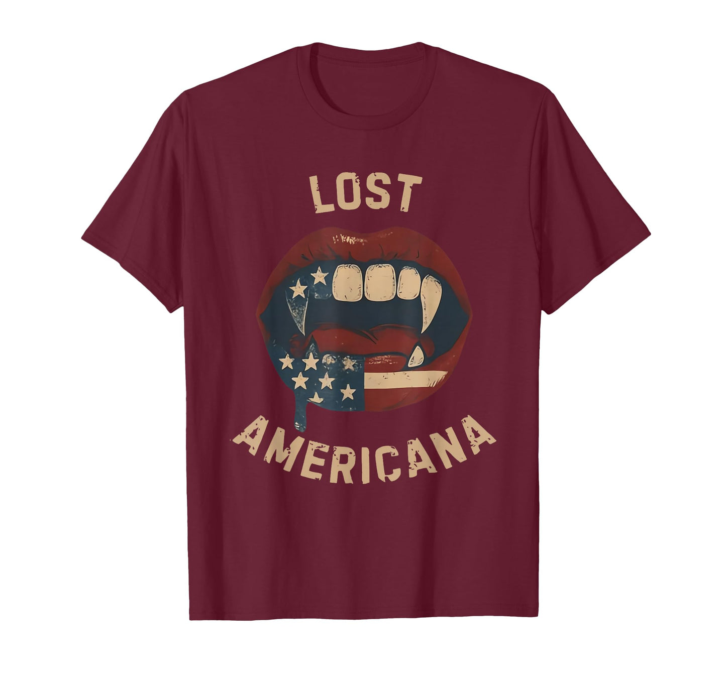 Lost Americana Vintage Vampire Patriotic Retro USA T-Shirt