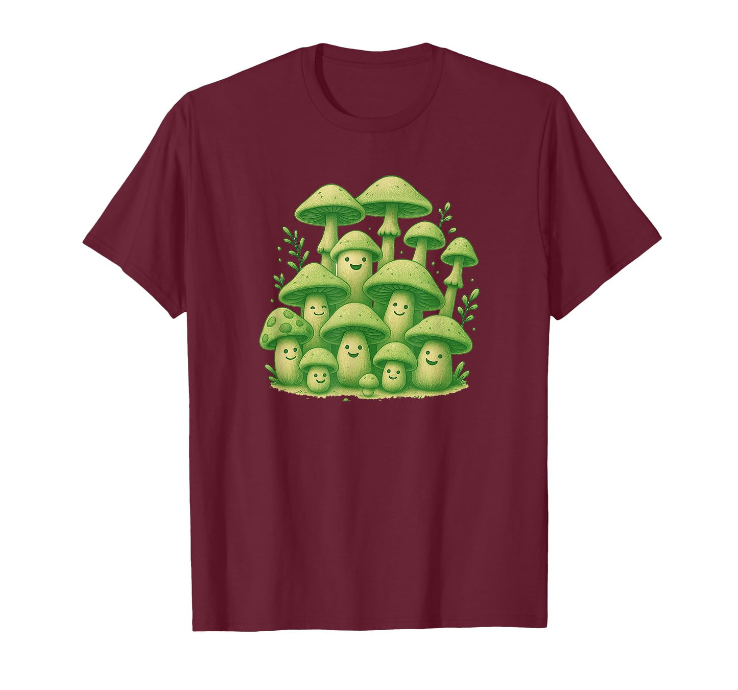 Smiling Mushroom Gang - Funny Forest Vibes Design T-Shirt