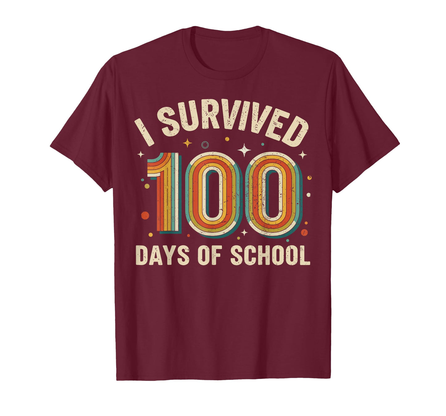 Vintage I Survived 100 Days of School Students Teachers T-Shirt