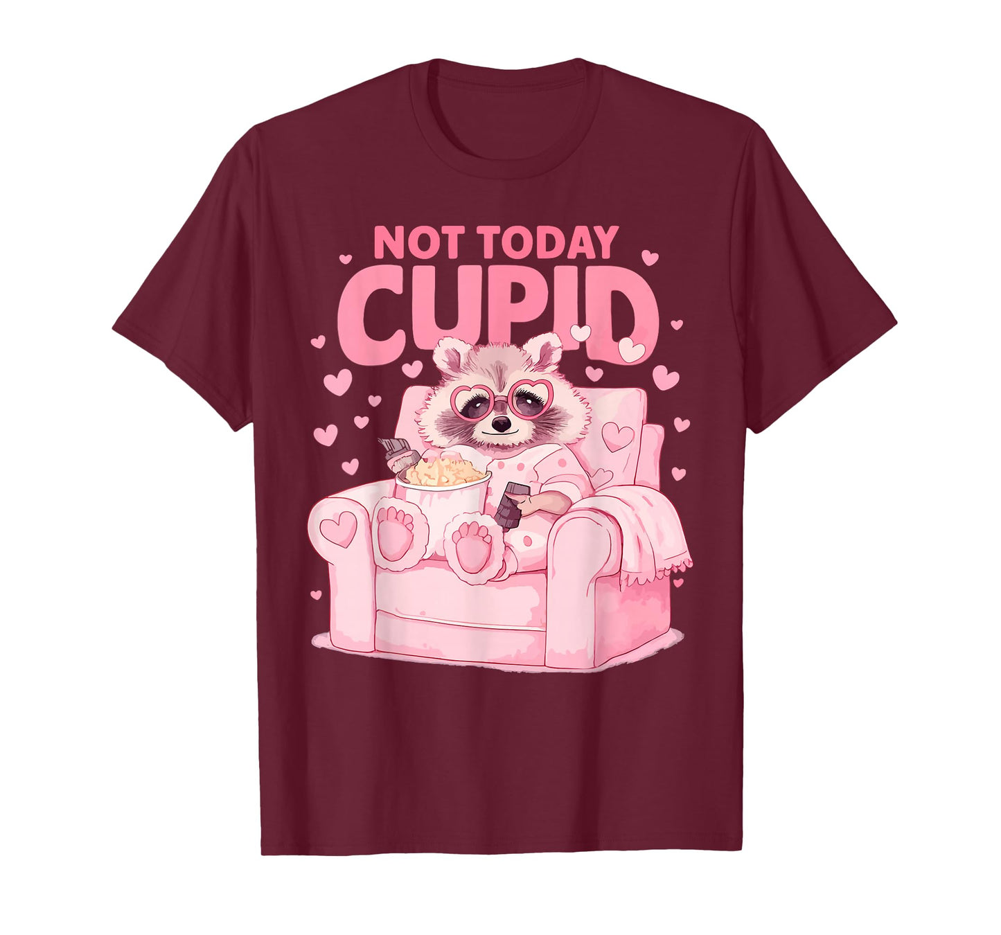 Anti Valentines Day Not Today Cupid Funny Humor Women Men T-Shirt